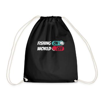Angler Angeln Fishing On World Off - Drawstring Bag - black - Front