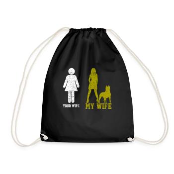 Inspirational Pitbull Mom Wife Mom Art - Drawstring Bag - black - Front