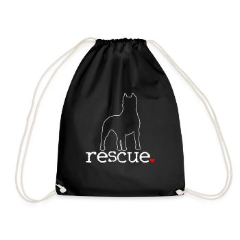 Pitbull Rescue Awareness Love Canine Support - Drawstring Bag - black - Front