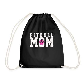 Maman Pitbull Amour Artistique Expression Coeur - Sac de sport léger - noir - Devant