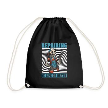 Squelette de mécanicien automobile - Sac de sport léger - noir - Devant