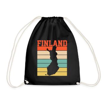 Entdecken Sie die Essenz Finnlands mit Helsinki - Turnbeutel - Schwarz - Vorne
