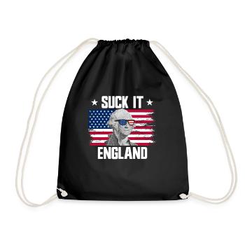 Suck It England George Washington 4. Juli - Turnbeutel - Schwarz - Vorne