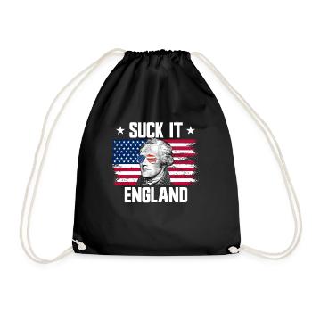 Suck It England Alexander Hamilton 4. Juli - Turnbeutel - Schwarz - Vorne