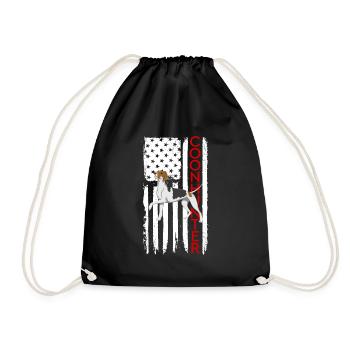 Patriotischer Coonhunter USA-Flagge, der Coon Houn - Turnbeutel - Schwarz - Vorne