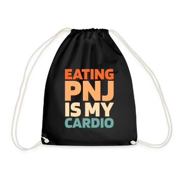 Peanut Butter Funny Cardio Quote - Drawstring Bag - black - Front