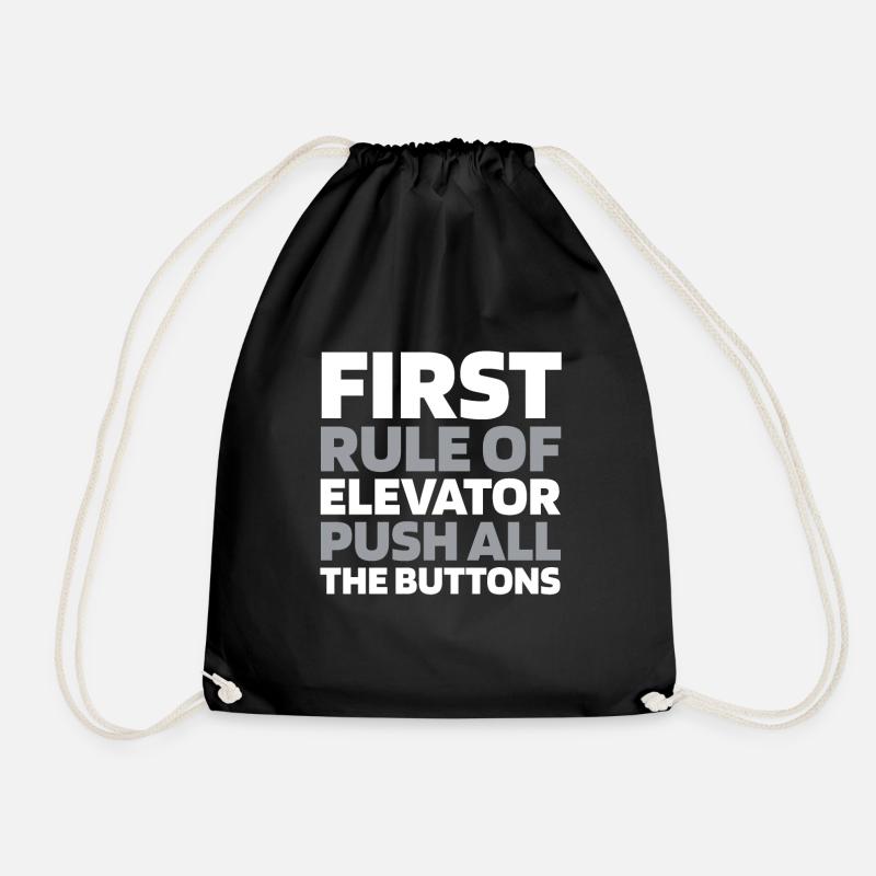 Elevator Elevator - Drawstring Bag - black