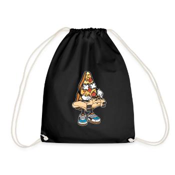 Gamer Gaming Pizza Gaming Controller - Drawstring Bag - black - Front
