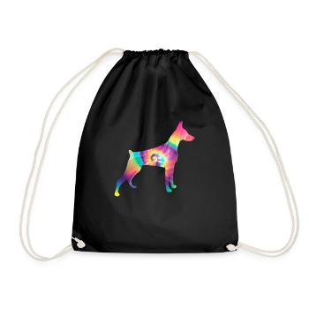 Dobermann Tye Dye Haustier Dobie Dobermann - Turnbeutel - Schwarz - Vorne