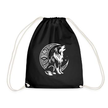 Australian Shepherd Stammes Moon Phases - Turnbeutel - Schwarz - Vorne