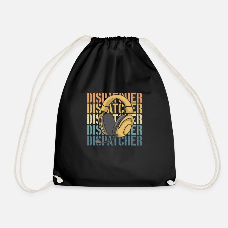 Emergency Call Control Center Operations Center - Drawstring Bag - black