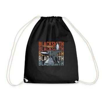 Blacksmith metalworker - Drawstring Bag - black - Front
