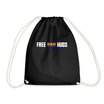 Kostenlose Papa-Umarmungen LGBTQ Regenbogen LGBTQ - Turnbeutel - Schwarz - Vorne