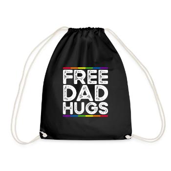 Kostenlose Papa-Umarmungen LGBTQ Regenbogen LGBTQ - Turnbeutel - Schwarz - Vorne