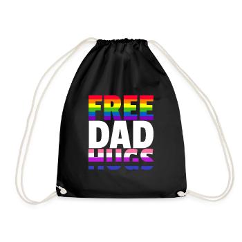 Kostenlose Papa-Umarmungen LGBTQ Regenbogen LGBTQ - Turnbeutel - Schwarz - Vorne