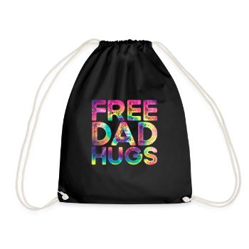 Kostenlose Dad Hugs LGBTQ Tye Dye LGBTQ Kostenlose - Turnbeutel - Schwarz - Vorne