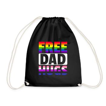 Kostenlose Papa-Umarmungen LGBTQ Regenbogen LGBTQ - Turnbeutel - Schwarz - Vorne