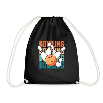 Bowling Bowlen Bowler - Turnbeutel - Schwarz - Vorne