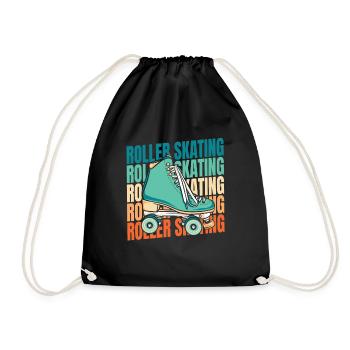 Roller Skates Roller Skating - Drawstring Bag - black - Front