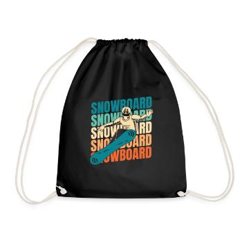 Snowboard Snowboarder - Turnbeutel - Schwarz - Vorne