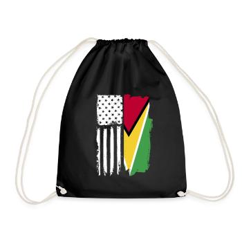 Guyana-amerikanische Flagge Guyana-Amerikanisch-Gu - Turnbeutel - Schwarz - Vorne