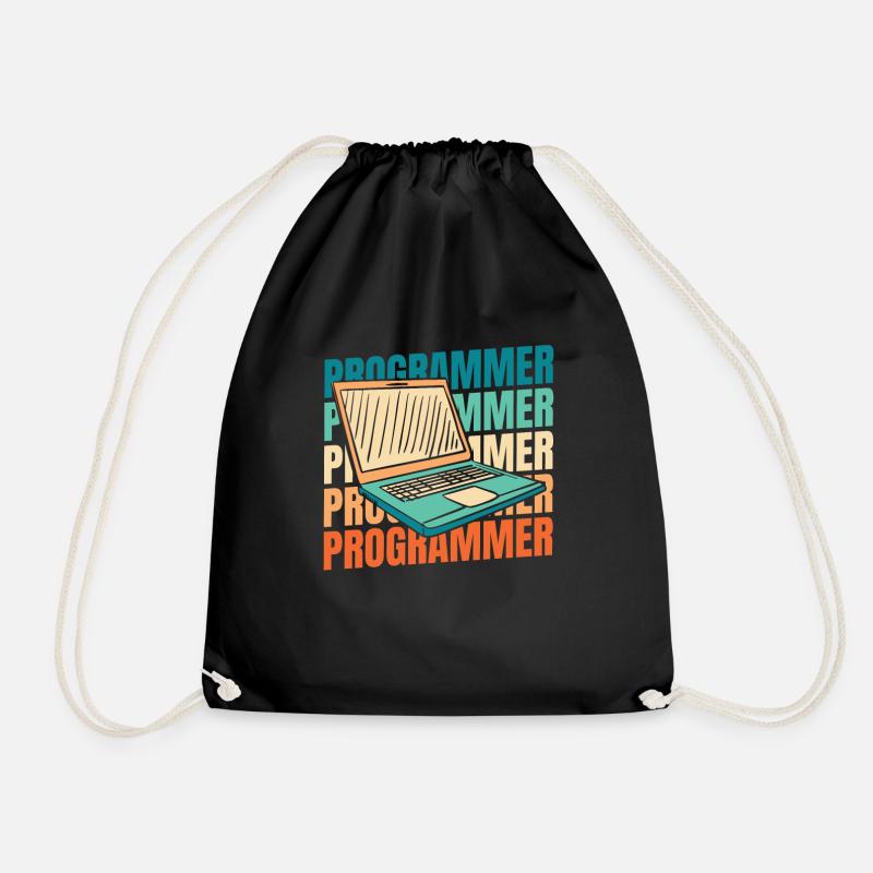 Developer Coder Programmer - Drawstring Bag - black