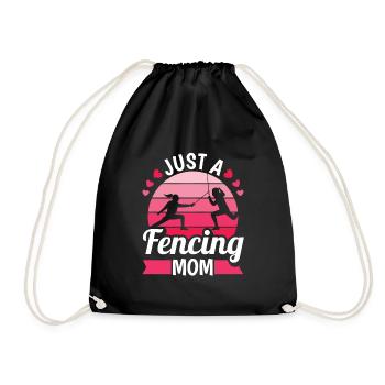 Fechten Fechter Just A Fencing Mom - Turnbeutel - Schwarz - Vorne