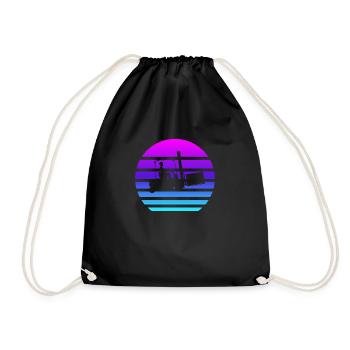 Gabelstaplerfahrer Vaporwave-Gabelstaplerfahrer - Turnbeutel - Schwarz - Vorne