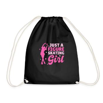 Figure skating figure skater - Drawstring Bag - black - Front