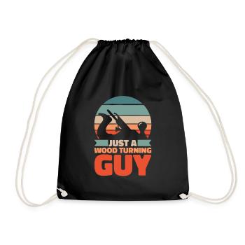Woodturning Turner Just A Wood Turning Guy - Drawstring Bag - black - Front