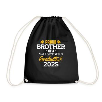 Bruder einer Valedictorian Grad 2025-Familie - Turnbeutel - Schwarz - Vorne