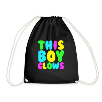 This Boy Glows Men's 80s Disco Boys Glow Day - Turnbeutel - Schwarz - Vorne