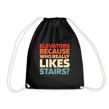 Elevator Elevator - Drawstring Bag - black - Front