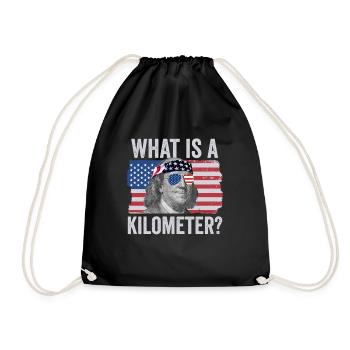 Was ist ein Kilometer Ben Franklin 4. Juli - Turnbeutel - Schwarz - Vorne