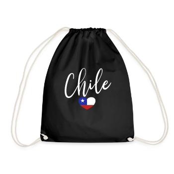 Chile-Flaggen-Herz Stolzes chilenisches patriotisc - Turnbeutel - Schwarz - Vorne