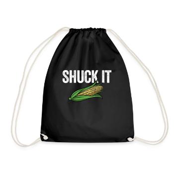 Shuck It Funny Corn Farmer Corn Farm Shuck It - Drawstring Bag - black - Front