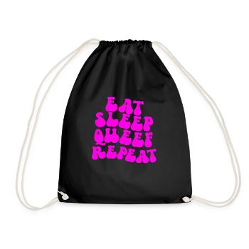 Eat Sleep Queef Repeat Women's Embarrassing Raunchy - Drawstring Bag - black - Front