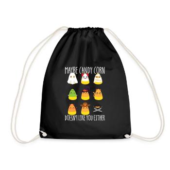 Vielleicht mag dich Candy Corn auch nicht, Candy C - Turnbeutel - Schwarz - Vorne