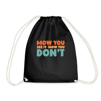Lawn mower mowing - Drawstring Bag - black - Front