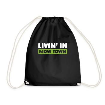 Lawn mower mowing - Drawstring Bag - black - Front