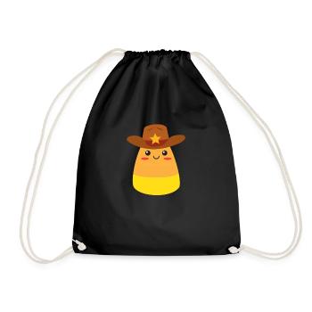 Candy Corn Cowboy Kostüm Halloween Kind Candy Corn - Turnbeutel - Schwarz - Vorne