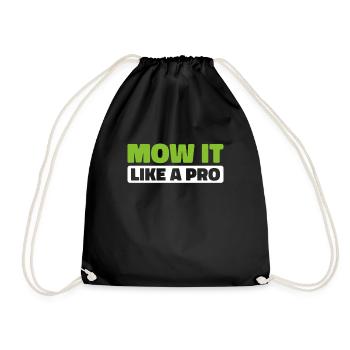 Lawn mower mowing - Drawstring Bag - black - Front