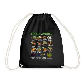 Frogs of the world love frogs, herpetology for - Drawstring Bag - black - Front