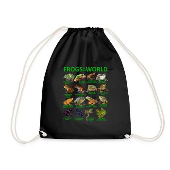 Frogs of the world love frogs, herpetology for - Drawstring Bag - black - Front