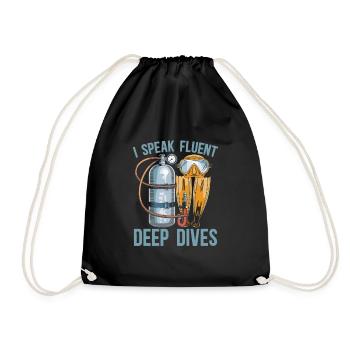 Commercial diver - Drawstring Bag - black - Front