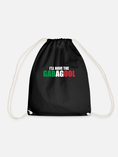 Ich nehme das Gabagool Lustiges italienisches Esse - Turnbeutel - Schwarz