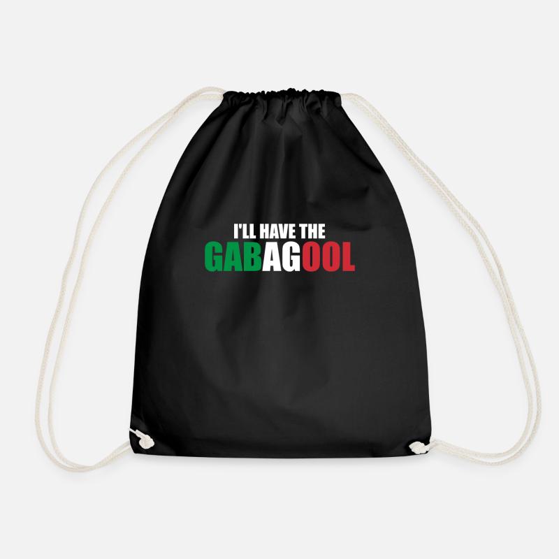 Ich nehme das Gabagool Lustiges italienisches Esse - Turnbeutel - Schwarz