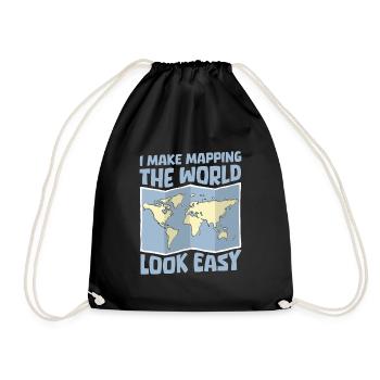 Geography Geographer - Drawstring Bag - black - Front