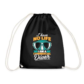 Commercial diver - Drawstring Bag - black - Front