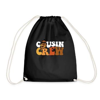 Cousin Crew Matching Family Thanksgiving Crew - Drawstring Bag - black - Front